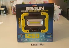 BRAUN 1250 Lumen Compact Work Light / Battery Bank ~ NEW