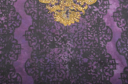 Chico's Rhinestone Embellished Top Blouse Purple/Black Chico's Size 1=8 - Picture 5 of 6