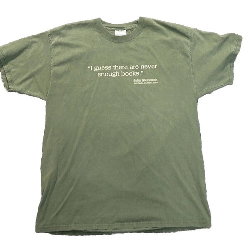 Vintage John Steinbeck Never enough Books T Shirt Large