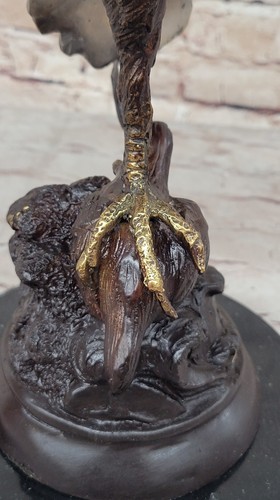 22 économies pouces Western Art pur cuivre bronze marbre mouche aigle faucon oiseau sculpture oiseau