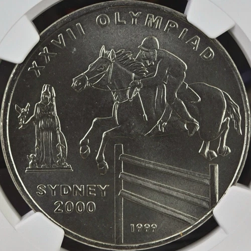 AFGHANISTAN. 1999, 50 Afghanis - NGC MS69 - Top Pop 🥇 Sydney Olympic Equestrian