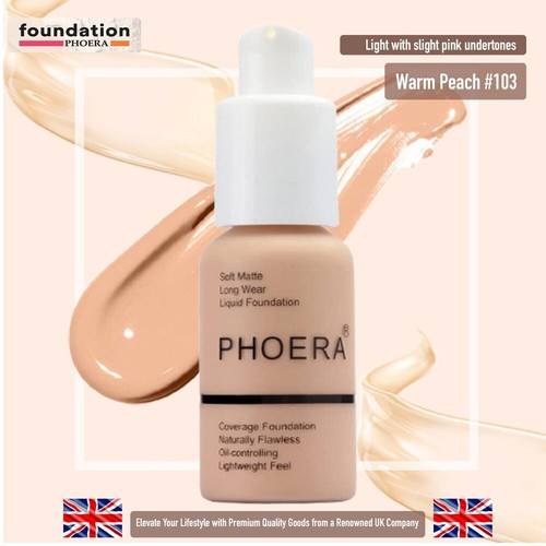 PHOERA® Liquid Matte Flawless Long Lasting Full Coverage Foundation Concealer UK - Picture 28 of 41