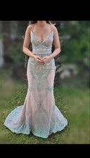 Madeline Gardner light pink prom dress