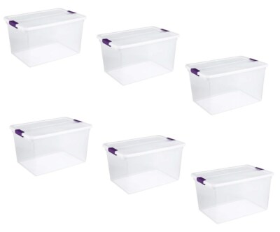 Sterilite 17571706 66 Quart 62 Liter Clear Latch Box Storage