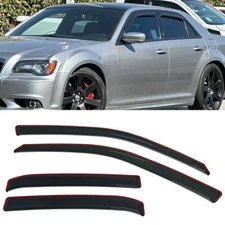 IN-CHANNEL Smoke Window Visors Sun Vent Rain Guard Fit Chrysler 300 2011-2023