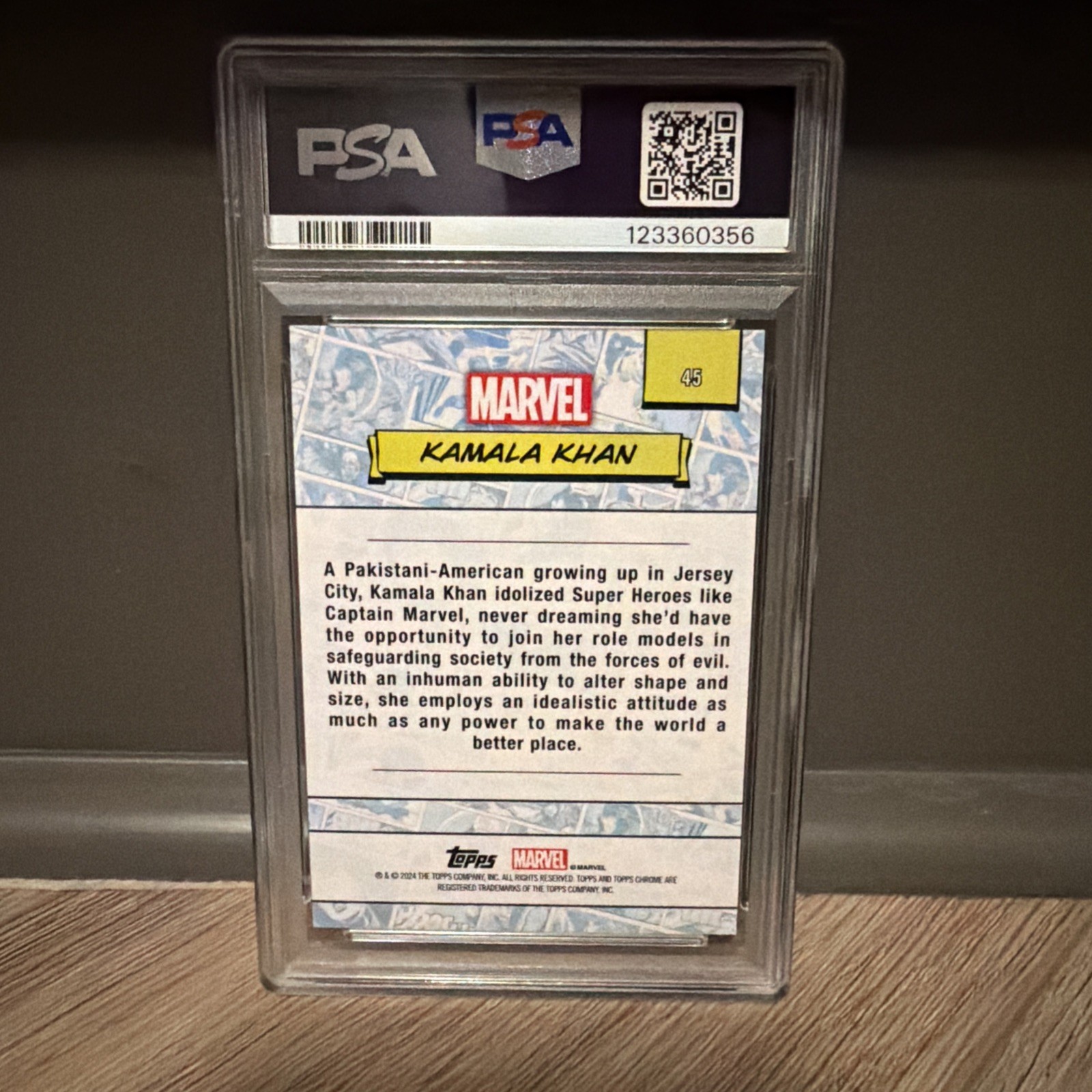 2024 Topps Chrome Marvel KAMALA KHAN /10 Black Wave Refractor (PSA 10) view 5