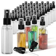 100Pack 2oz Spray Bottles Plastic, 60ml Small Spray Bottle Bulk Black Fine Mi...