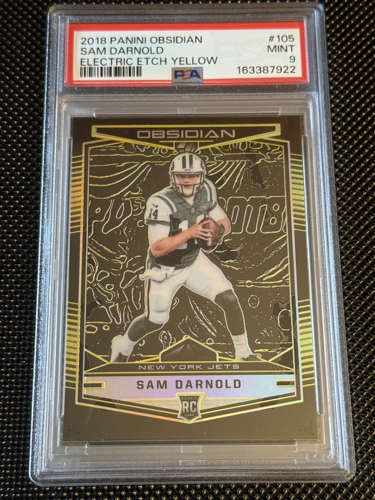 Panini 2018 Obsidian Sam Darnold #105 Electric Etch Yellow PSA 9 RC /10 Pop 1