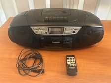 Panasonic Boombox, RX-DS17 - Portable CD Cassette Radio w/remote CLEANED WORKING