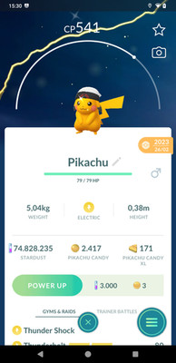 Shiny Pikachu Brendan Hat- 20k Stard