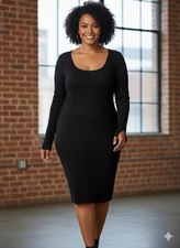 Women’s Plus Size Tight Fit Black Longsleeve Dress NWOT Size 3X