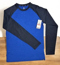 NEW~ GAIAM MSRP$48 SMALL Wicking Base Layer Fitness - Everyday Basic Shirt-Blue 