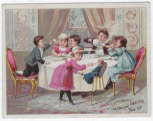 Union Pacific Tea Company Children's Tea Party Club Orders Victorian Trade Card