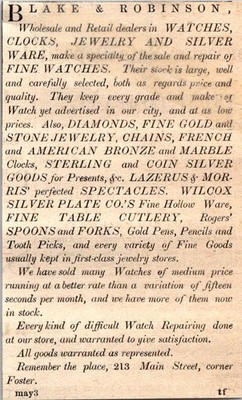 Blake & Robinson Whole & Retail Dealers 1871 Worcester MA Clipping TAJ8-M12
