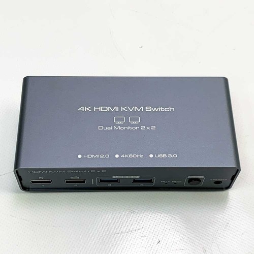 VEDINDUST Interrupteur KVM 2 PC 2 Moniteurs 4K@60Hz KVM Interrupteur Double Moniteur Aluminium - Photo 6/8