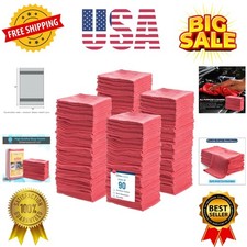 Cotton Shop Towels 14"x12" 90 Pack   Reusable Cleaning Shop Rags for Automobi...
