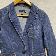 IZOD Blue Jean Denim Jacket Button Up Long Sleeve Women’s SPP Trucker Blue