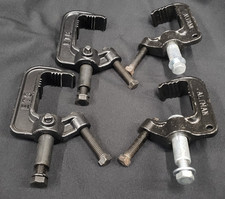 Lot of 4 Excellent Steel C-Clamps 2 x Altman + 2 x ETC Stage Lighting Clamps