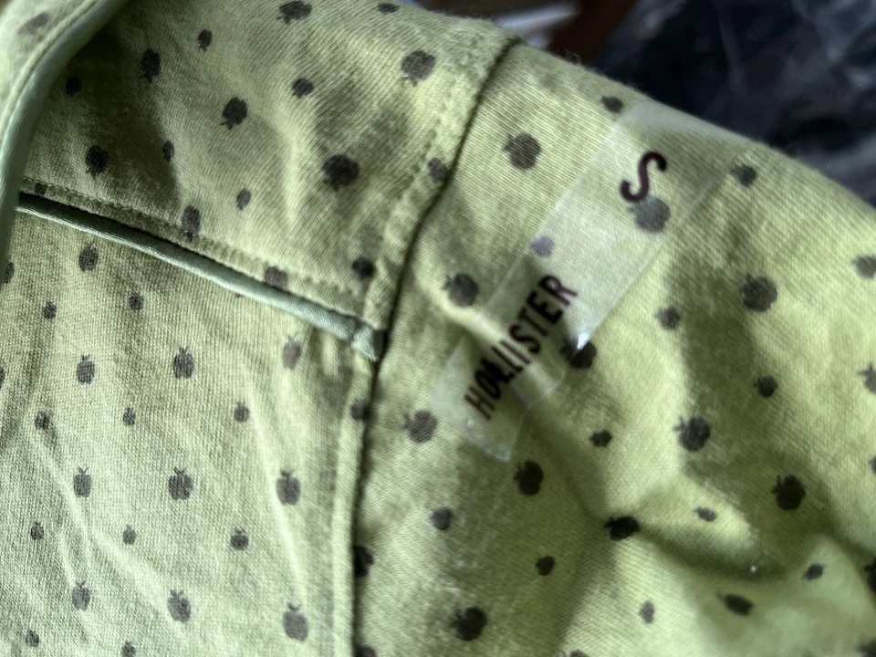 CAMISA POLO HOLLISTER CON LOGO GAVIOTA VERDE ALGODÓN PLOKA PUNTOS PREPPY TOP S NUEVA Foto 2 de 4