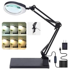 10X Magnifying Glass Lamp with 6 Color Modes Stepless Dimmable, 96 LEDs and 5...
