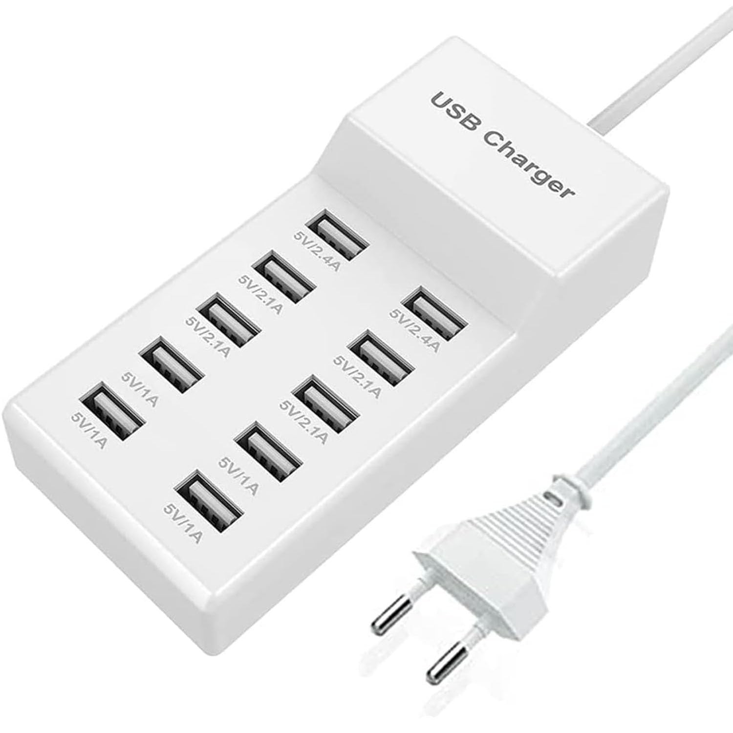 Chargeur USB multi-port boîtier compact 10 prises d'alimentation USBA répartition automatique