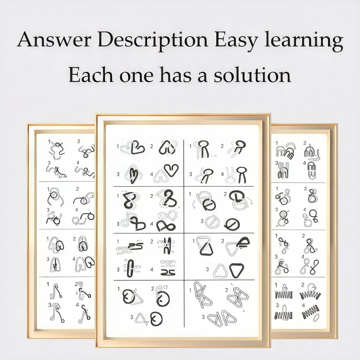 Metal Wire Puzzle Set of 24 with Pouch,Brain Teaser IQ Test Disentanglemen Iron 