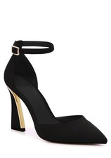 D'Orsay Pumps for Women Pointed Toe Ankle Strap Buckle High Heel Dress Shoes