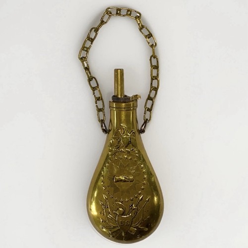 Brass Decorative Reproduction US Civil War Patriotic Powder Flask