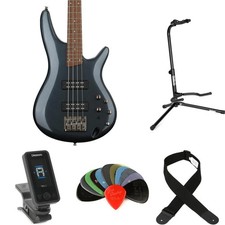 Ibanez Standard SR300E Bass Guitar Essentials Bundle - Iron Pewter