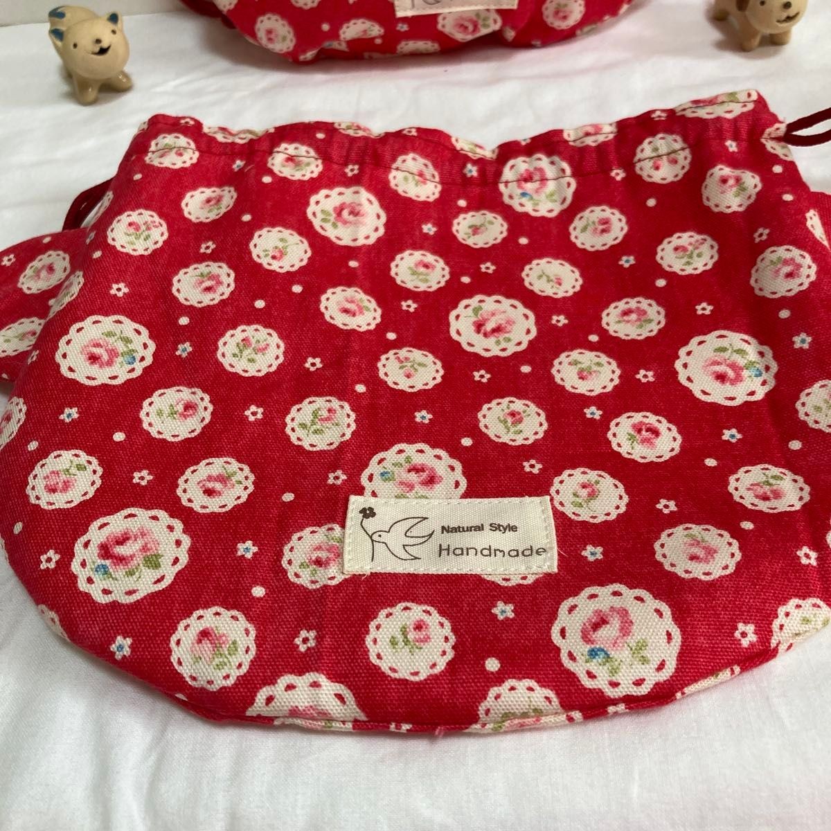 Drawstring bag, cat ear drawstring pouch, cup hol… - image 2