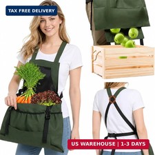Gardening Apron with Pockets Heavy Duty Harvest Apron for Fruit and Veggies