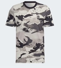 Adidas Originals Camo Black Grey white AOP TEE shirt Medium Wear sports HK2800