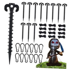 12 Sets Inflatable Stakes Replacement Set, 12 PCS 7.7" Inflatable Black-12PCS