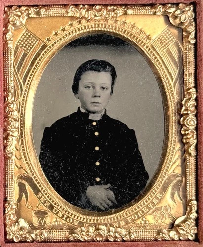 ID'd RHODE ISLAND ARTILLERY POWDER MONKEY CHILD SOLDIER Civil War Tintype Photo