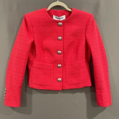 Veronica Beard Nathan Jacket Size 4 Watermelon Tweed 5-Button Front Pocket $598