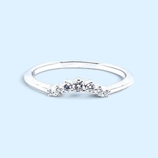 14k White Gold Contour Band