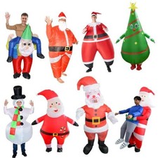 Father Christmas Inflatable Costume Adult Stage Show Santa Claus Blow up Clothes