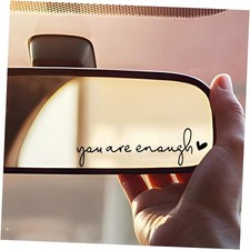 3X Hello Beautiful Rearview Mirror Decal, Vanity Mirror You Are Enough Black