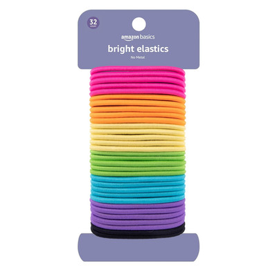 32 No Damage Elastic Hair Ties 4MM Ponytail Holders Thick Hair Snag Free