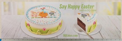 Dairy Queen Poster Backlit Plastic Happy Easter Frozen Cake 8x27