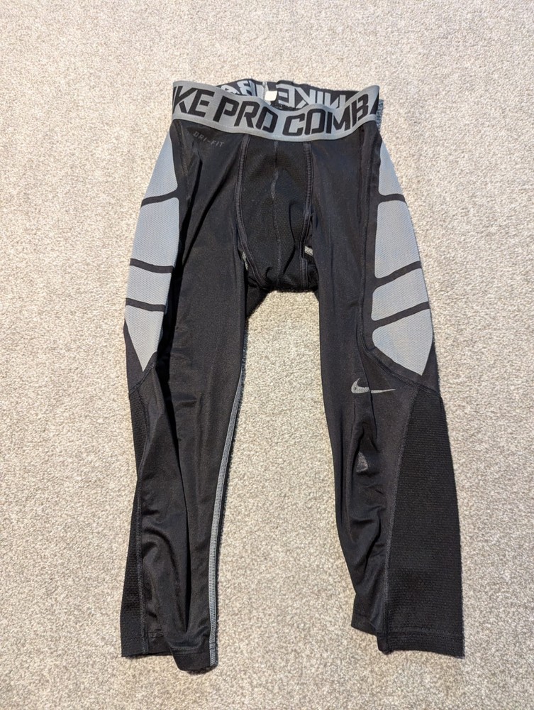 Nike Pro Combat Mens Large Black Compression Pants for Running Gym Base Layer