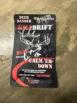 KillDrift Deer Dander Lure/Attractant Scented Synthetic Pads DRIFTER Black Red