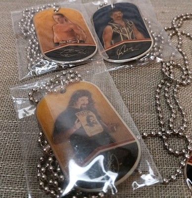 WWE Collectible Dog Tag Necklace Lot of 4 Cactus Jack The Miz Cody