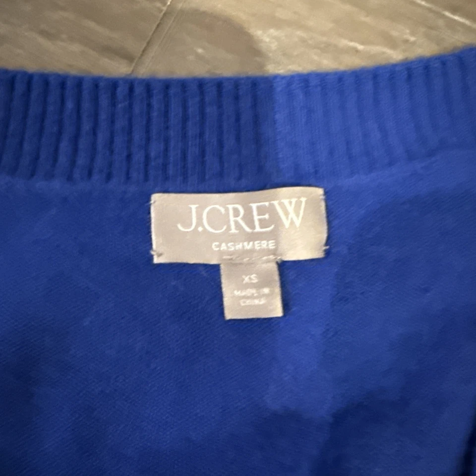 Cárdigan J Crew azul cachemir talla XS Foto 2 de 4