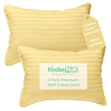 Kids Pillows 2-Pack 13x18in - Cotton Down Alternative, Machine Washable, Yellow