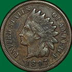 1897 Indian Head Cent Extremely Fine XF Coin #42798