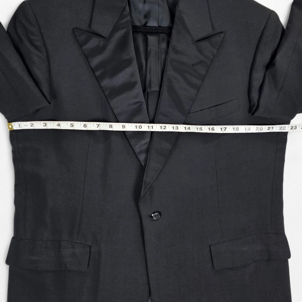 Hickey Freeman 42R Suit Jacket Sport Coat Blazer Black Wool XL Single Button - Image 4 of 4