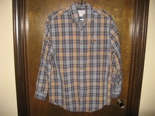 Mens Carhartt Multi Color Plaid Button Front Long Sleeve Shirt Size M-L