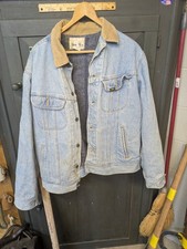 Authentic 1960's-70's Lee Storm Rider Wool Lined Denim Jacket Large Amazing Look