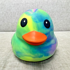 NEW Sunny Days Jumbo Squeezy Duck Tie Dye Squishy Mostly Yellow Green